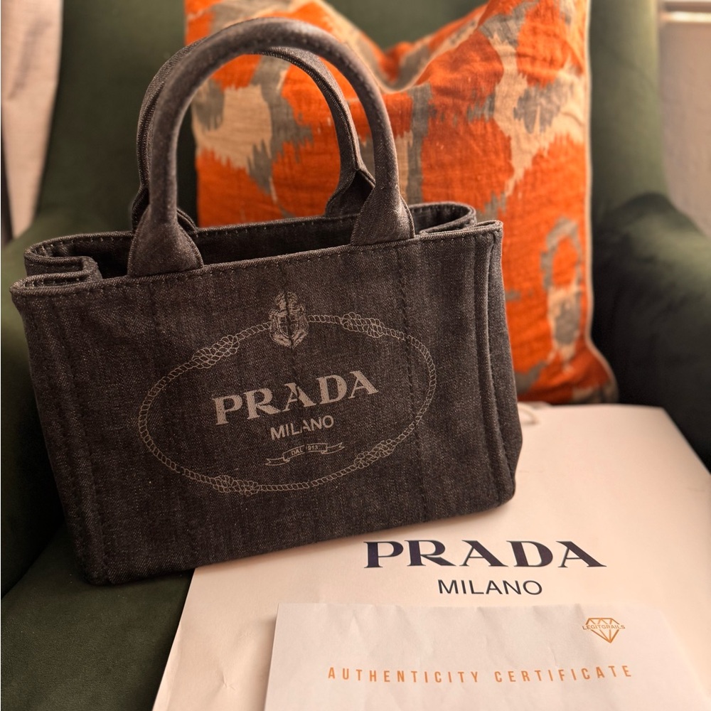 Prada Black Denim Tote Bag
